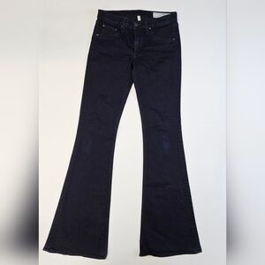 Rag & Bone Elephant Bell Flare Jeans Womens 27 Dark Blue Indigo Overdye Stretch